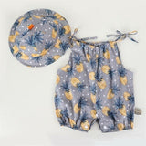 Baby Bodysuit Cute Pineapple Pattern Print Suspender Jumpsuit