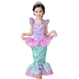Girls Little Mermaid Ariel Princess Dress Cosplay Costumes For Kids Baby Girl Mermaid Dress Up Sets Children Halloween Clothing