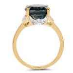 14K Yellow Gold Plated 6.09 Carat Genuine London Blue Topaz & White