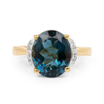 14K Yellow Gold Plated 6.09 Carat Genuine London Blue Topaz & White