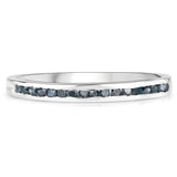 0.20 Carat Genuine Blue Diamond .925 Sterling Silver Ring