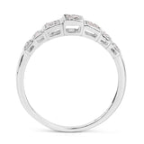 14K White Gold Plated 0.26 Carat Genuine White Diamond .925 Sterling