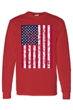 Men's/Unisex Freedom American Pride Distressed Flag Long Sleeve shirt