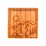 Base Camp Square Wood Sticker