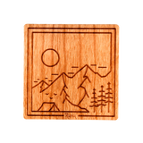 Base Camp Square Wood Sticker