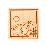 Base Camp Square Wood Sticker
