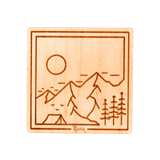 Base Camp Square Wood Sticker