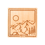 Base Camp Square Wood Sticker
