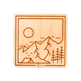 Base Camp Square Wood Sticker