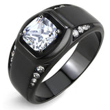 TK3467 IP Black(Ion Plating) Stainless Steel Ring - ENSEIGNE DENIS