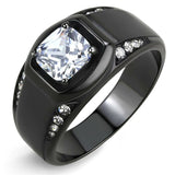 TK3467 IP Black(Ion Plating) Stainless Steel Ring - ENSEIGNE DENIS
