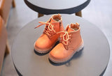 Fashion Children Boots Girls Boys Waterproof Leather Zipper Rubber Mar