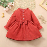 0 3T Baby Girl Dress Toddler Girl Dresses Long Sleeve Infant Corduroy