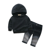 1 5Yrs Autumn Children Boys Hooded Denim Clothes Outfits Toddler Boys