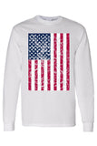 Men's/Unisex Freedom American Pride Distressed Flag Long Sleeve shirt