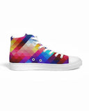 Women's Athletic Sneakers, Hightop Canvas Sports Shoes - Geometric /