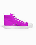 Women's Athletic Sneakers, Hightop Canvas Sports Shoes - Hot Pink